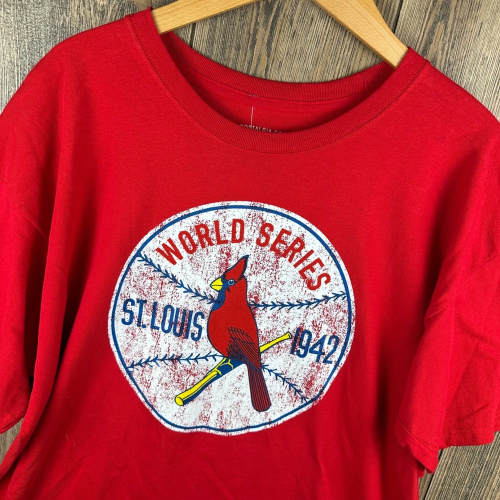 Mitchell & Ness MLB St Louis Cardinals 1942 World Series Red T-Shirt NWT Size XL